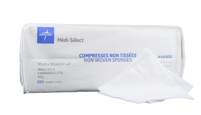 Image COMPRESSE MEDLINE MÉDI-SÉLECT NON STÉRILE 4" x 4" 50GR